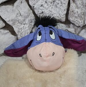 Vintage Eeyore 12" Puff Plush Pillow Disney Purple Winnie The Pooh